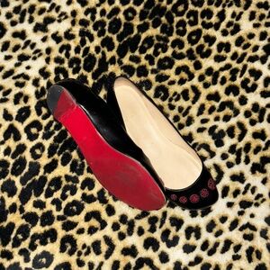 christian louboutin red bottom black ballet flat (sale ENDS May 4th, 12 AM EST)